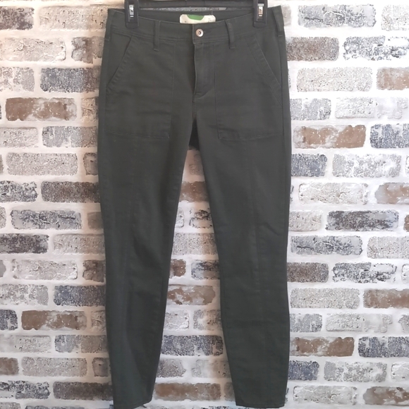 Anthro Skinny, Army Green, Utility pants, sz 27. - Picture 2 of 6